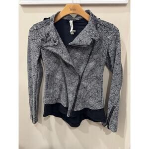 Lululemon Bust A Move Double Zipper Hooded Jacket Plush Petal Black Ghost